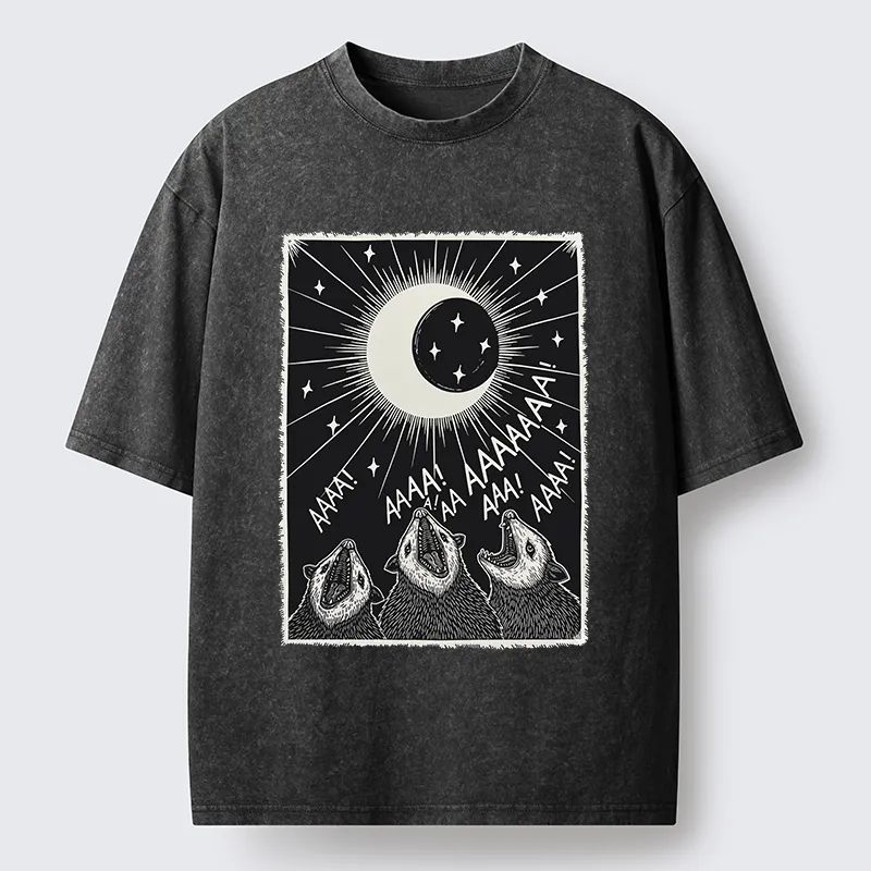 Tokyo-Tiger Howling Opossum Washed T-Shirt