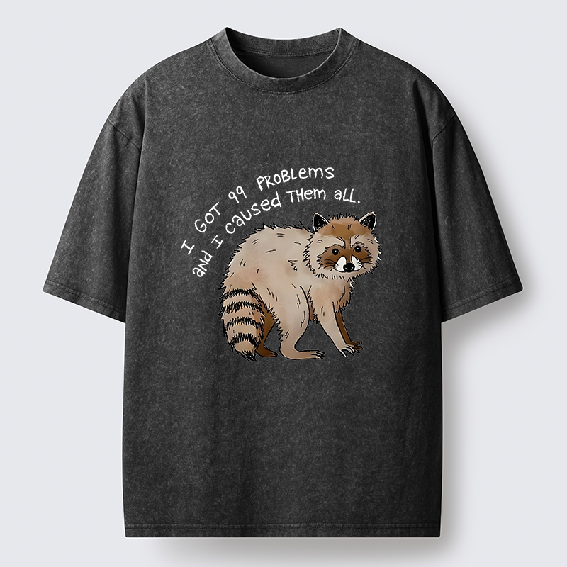 Tokyo-Tiger Raccoon Funny Meme Washed T-Shirt