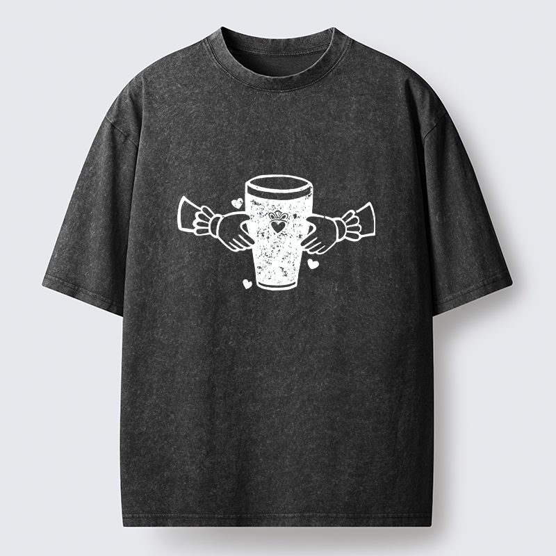 Tokyo-Tiger Drinking Together Washed T-Shirt