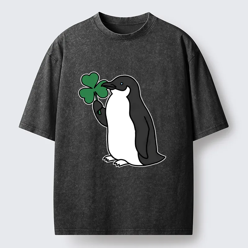 Tokyo-Tiger Penguins And Clover Washed T-Shirt