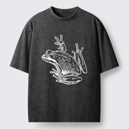 Tokyo-Tiger Frogs Lying On Clothes Washed T-Shirt