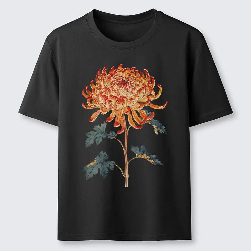 Tokyo-Tiger Japanese Chrysanthemum Flower Classic T-Shirt