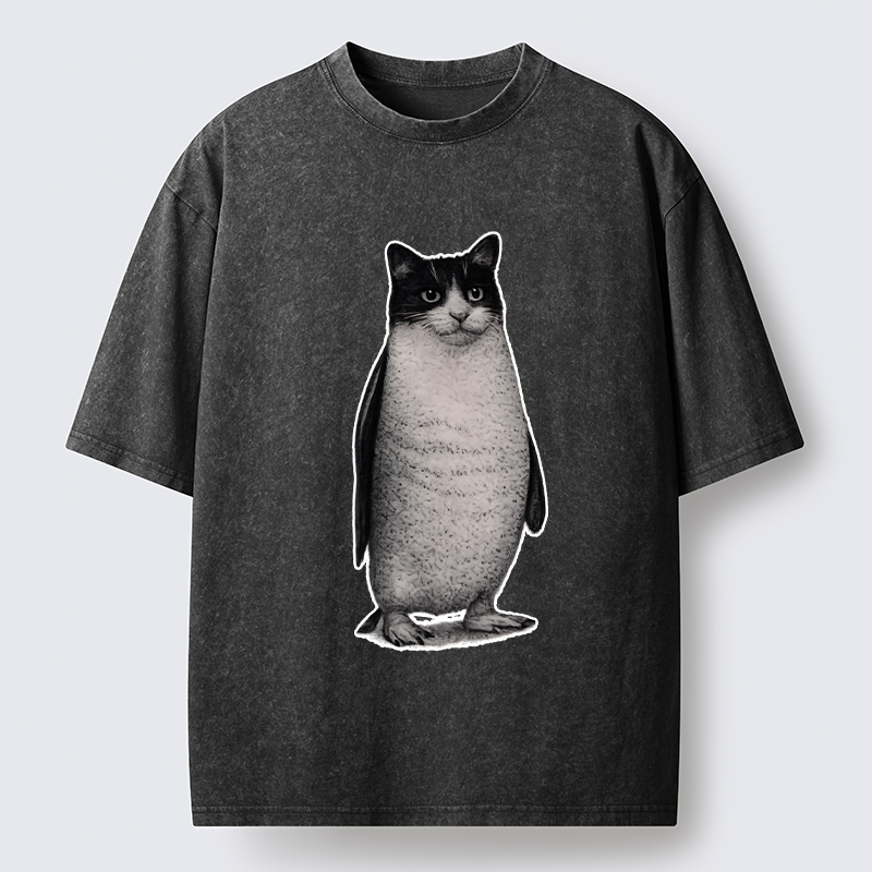 Tokyo-Tiger Penguin Cat Washed T-Shirt