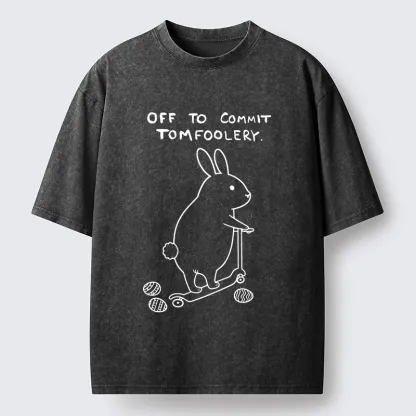 Tokyo-Tiger Rabbit Goes To Play Pranks Washed T-Shirt