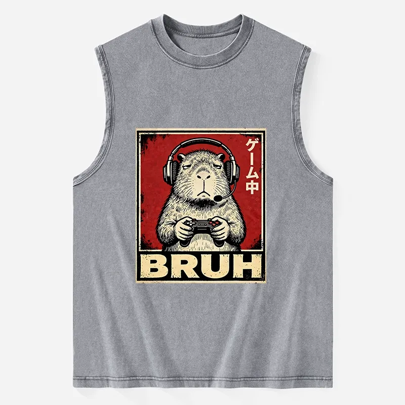 Tokyo-Tiger Funny Capybara Playing Games Washed Tank