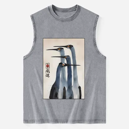 Tokyo-Tiger Retro Sandhill Crane Washed Tank