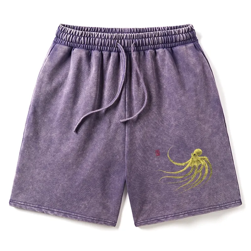 Tokyo-Tiger Retro Octopus Japanese Washed Shorts