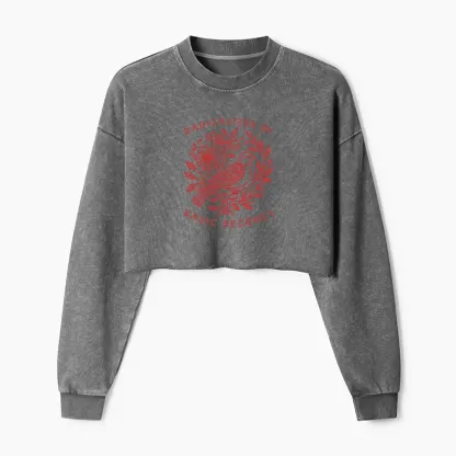 Tokyo-Tiger Pigeon That Was Moved Washed Crop Sweatshirt