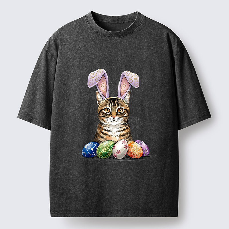 Tokyo-Tiger Easter Cat Washed T-Shirt