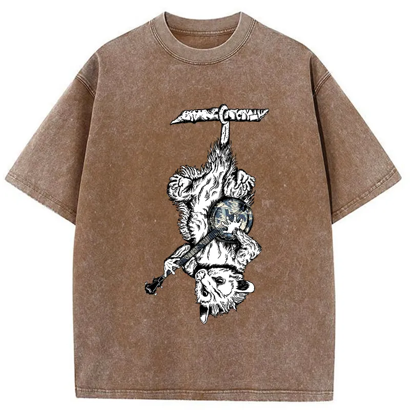 Tokyo-Tiger Possum Plays The Banjo Washed T-Shirt