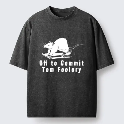 Tokyo-Tiger Mischievous Rat Washed T-Shirt