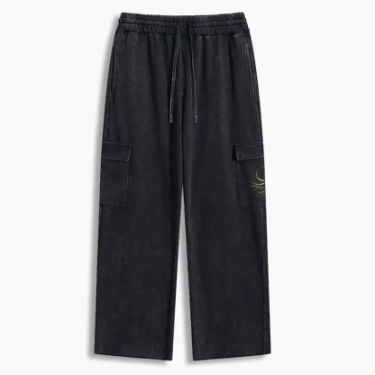 Tokyo-Tiger Retro Octopus Japanese Washed Utility Sweatpants