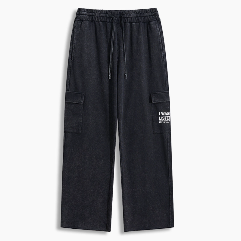 Tokyo-Tiger Indifferent To Everything Washed Utility Sweatpants