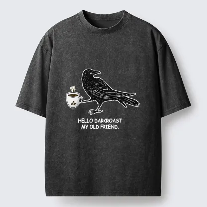 Tokyo-Tiger Raven Funny Washed T-Shirt