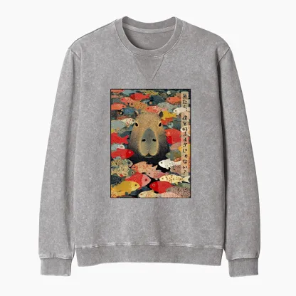 Tokyo-Tiger Am I Too Lovable? Washed Terry Sweatshirt