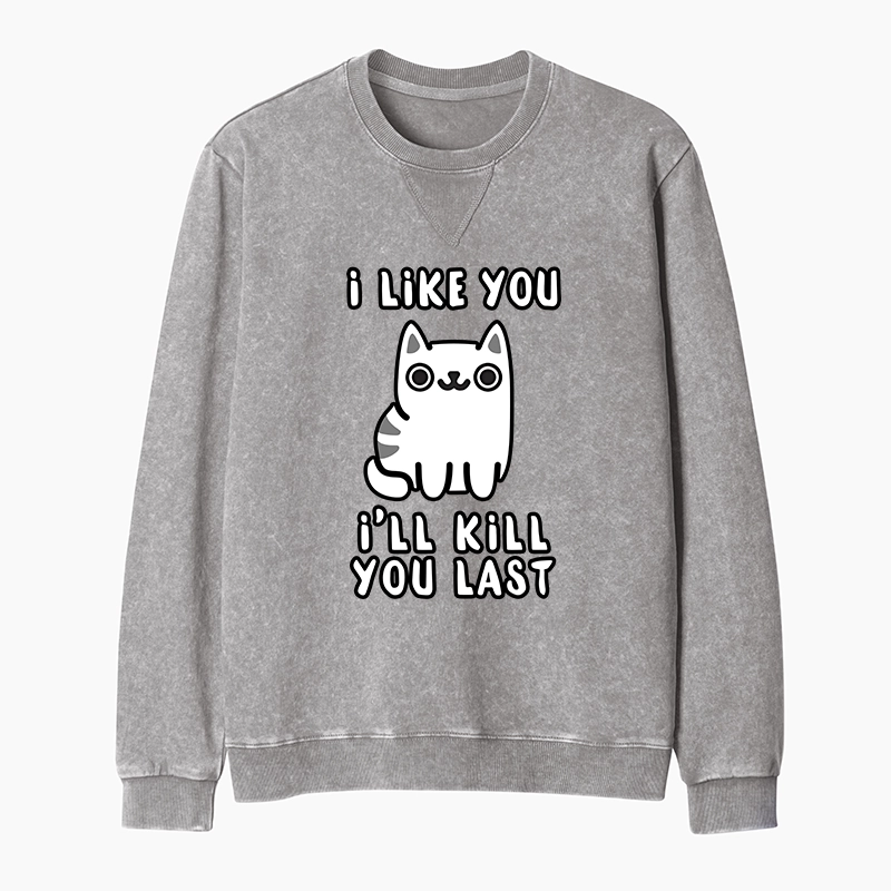 Tokyo-Tiger Cats And Humans Have A Love-hate Relationship Washed Terry Sweatshirt