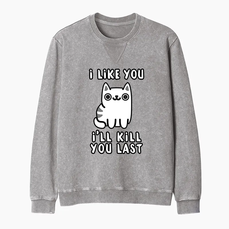 Tokyo-Tiger Cats And Humans Have A Love-hate Relationship Washed Terry Sweatshirt