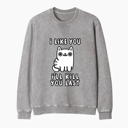 Tokyo-Tiger Cats And Humans Have A Love-hate Relationship Washed Terry Sweatshirt