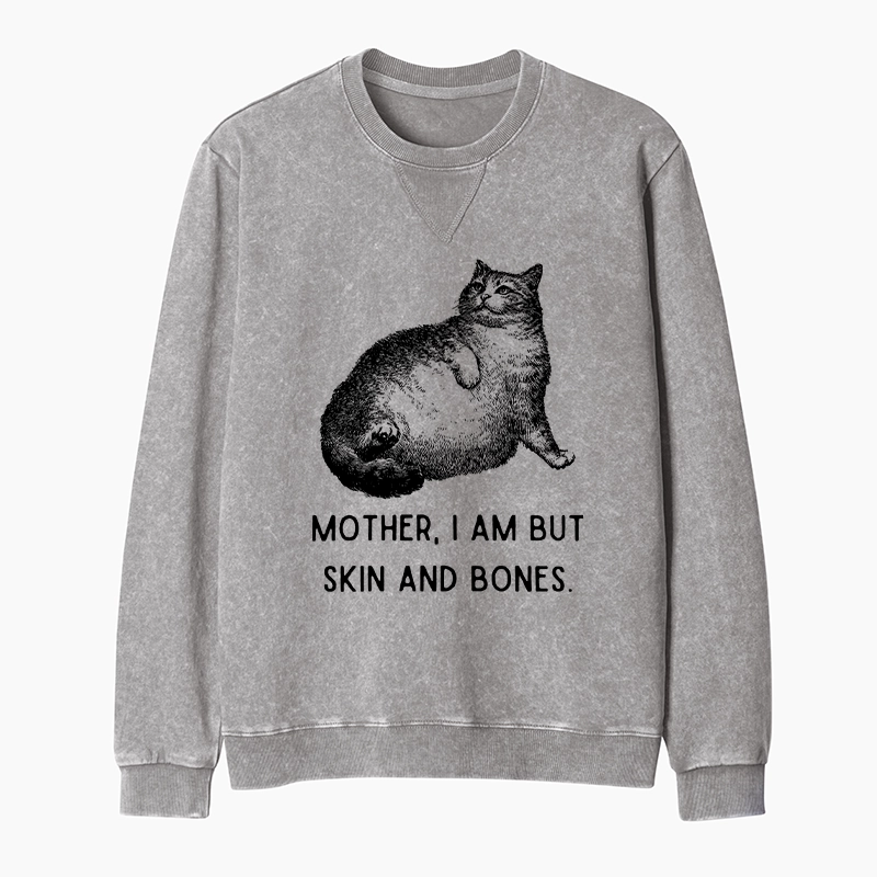 Tokyo-Tiger Skin & Bones Cat Washed Terry Sweatshirt