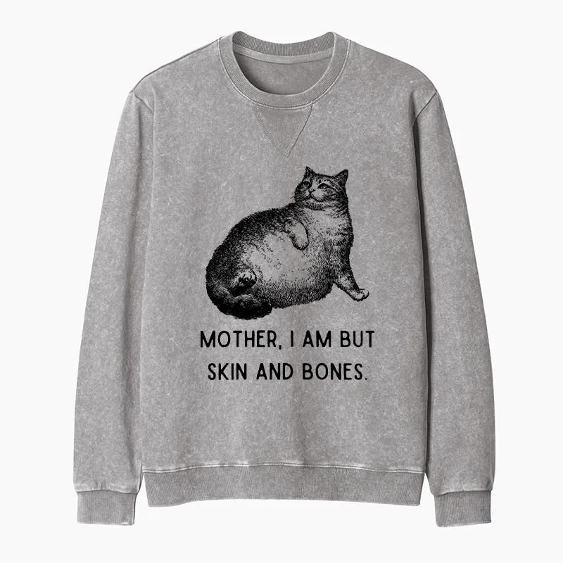 Tokyo-Tiger Skin & Bones Cat Washed Terry Sweatshirt