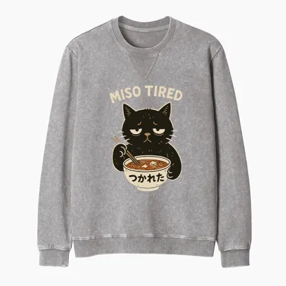Tokyo-Tiger I’m So Tired Washed Terry Sweatshirt