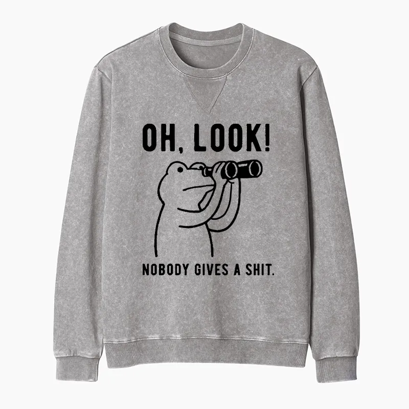 Tokyo-Tiger Frog of Indifference Washed Terry Sweatshirt