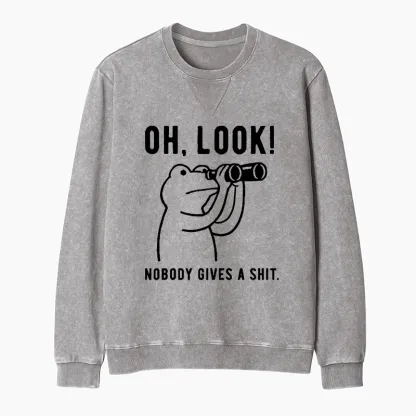 Tokyo-Tiger Frog of Indifference Washed Terry Sweatshirt