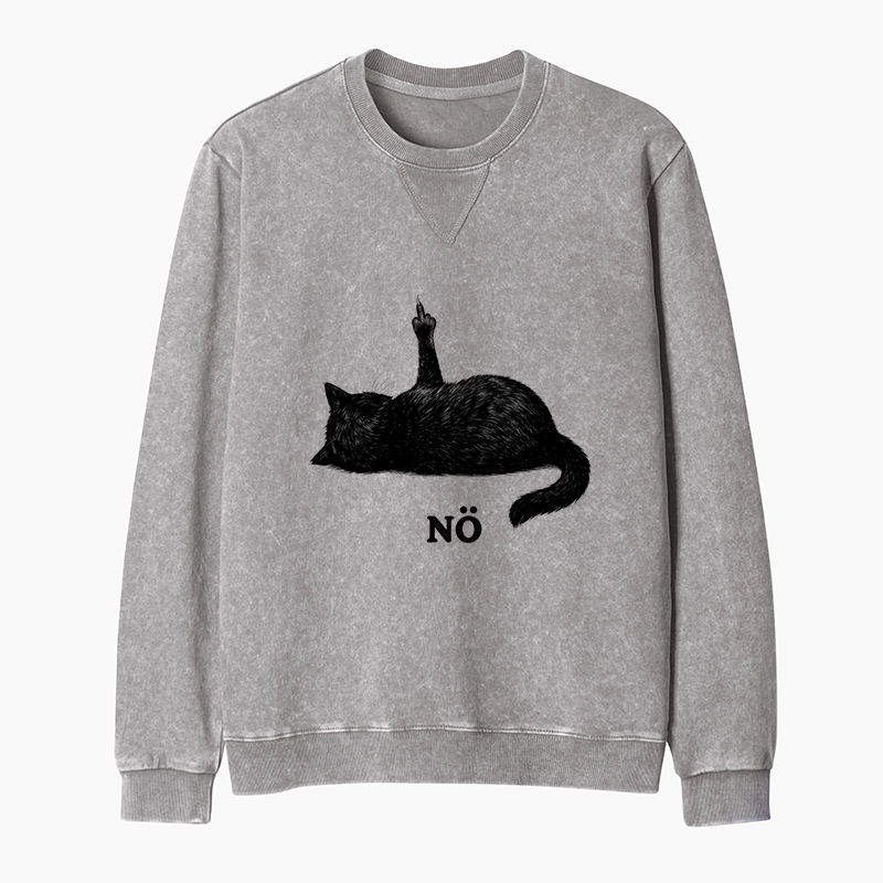 Tokyo-Tiger Cat Refused Washed Terry Sweatshirt