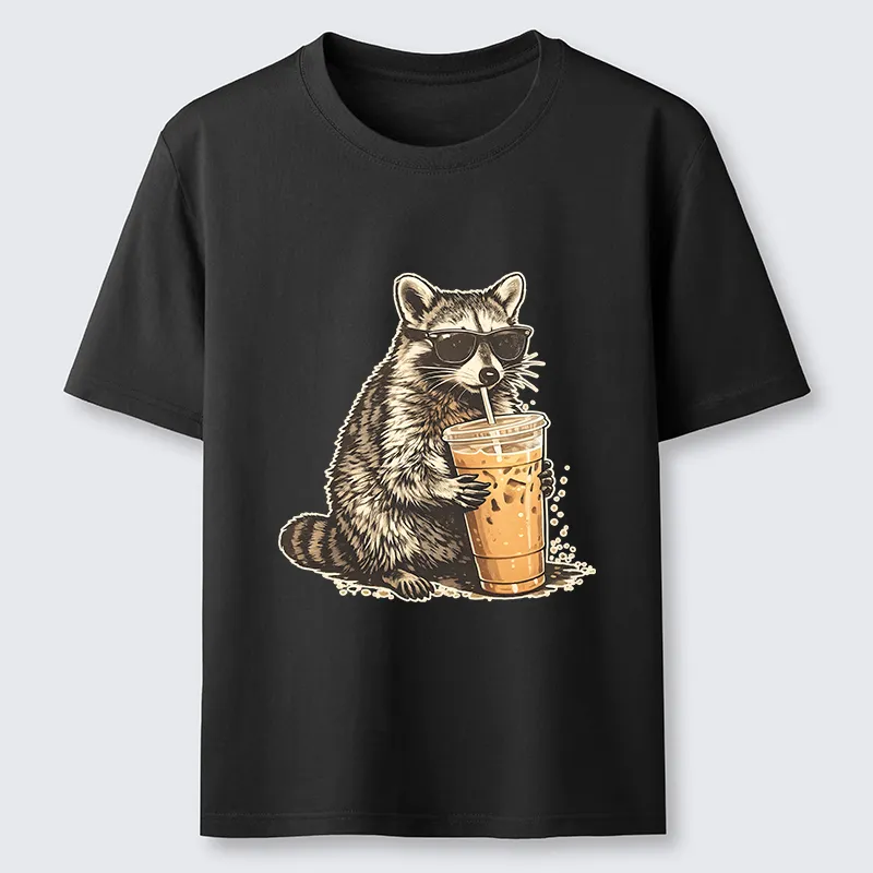 Tokyo-Tiger Raccoon Drinking Coffee Funny Classic T-Shirt