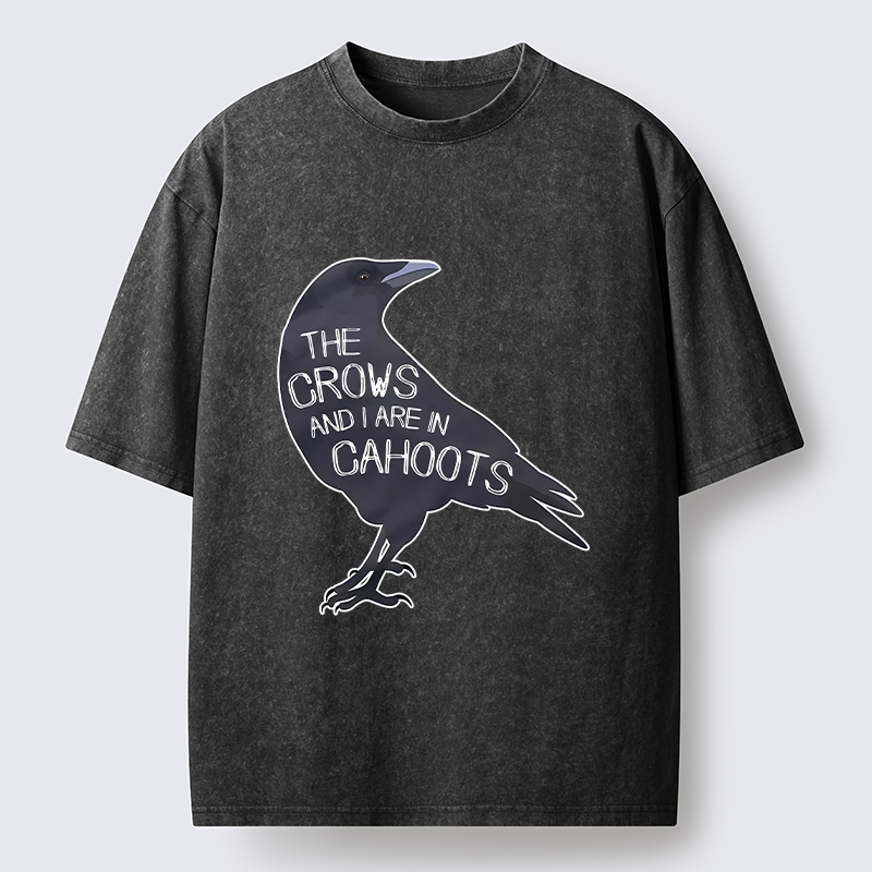 Tokyo-Tiger With Crows Funny Washed T-Shirt