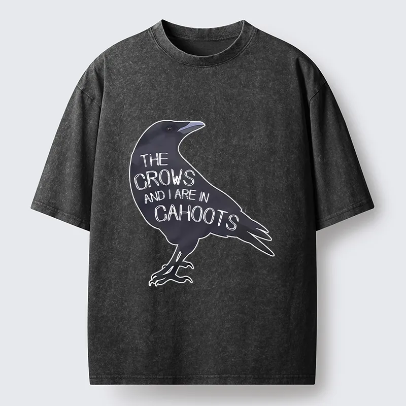 Tokyo-Tiger With Crows Funny Washed T-Shirt