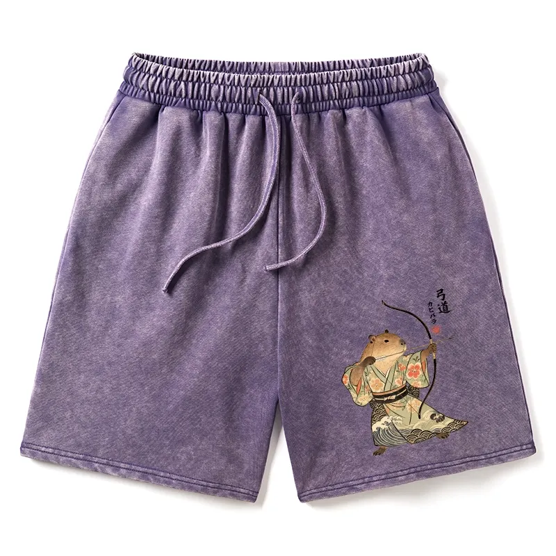Tokyo-Tiger Capybara Archery Washed Shorts