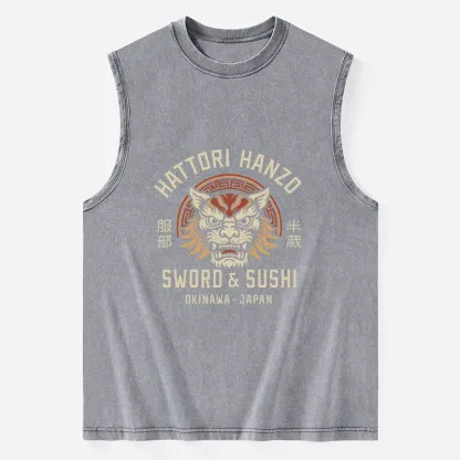 Tokyo-Tiger Hattori Lion Japanese Samurai Washed Tank