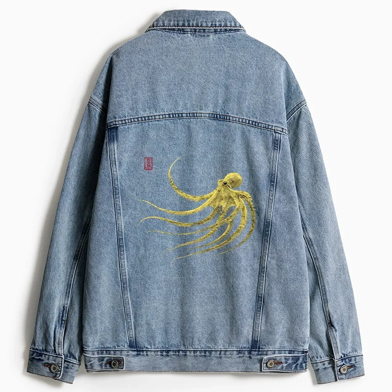 Tokyo-Tiger Retro Octopus Japanese Jean Jacket