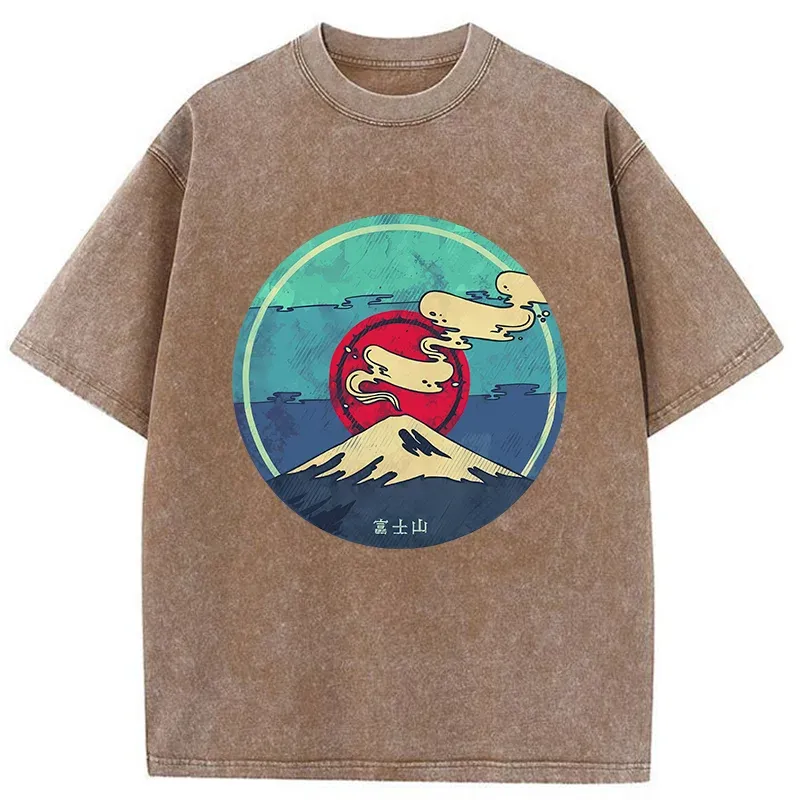 Tokyo-Tiger Fujisan Records Washed T-Shirt