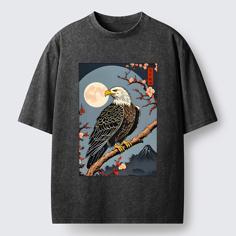 Tokyo-Tiger Ukiyo-e Eagle Washed T-Shirt