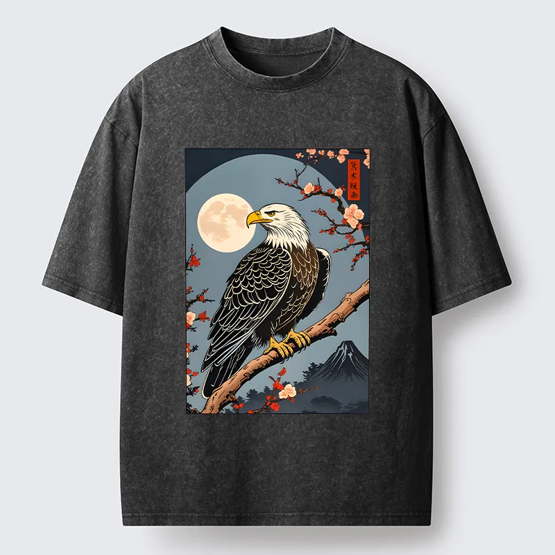 Tokyo-Tiger Ukiyo-e Eagle Washed T-Shirt