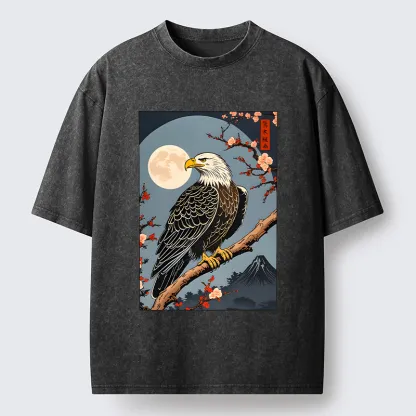Tokyo-Tiger Ukiyo-e Eagle Washed T-Shirt