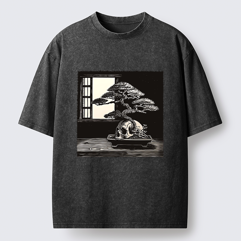 Tokyo-Tiger Horror Japanese Zen Washed T-Shirt