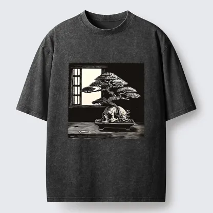 Tokyo-Tiger Horror Japanese Zen Washed T-Shirt