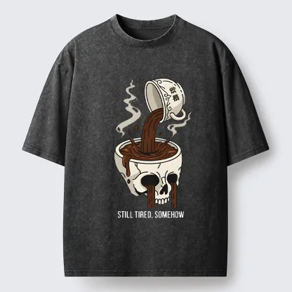 Tokyo-Tiger Coffee Doesn't Work Washed T-Shirt