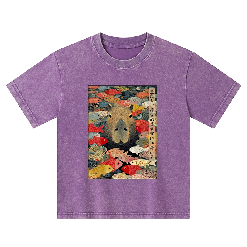 Tokyo-Tiger Am I Too Lovable? Kids Washed T-Shirt