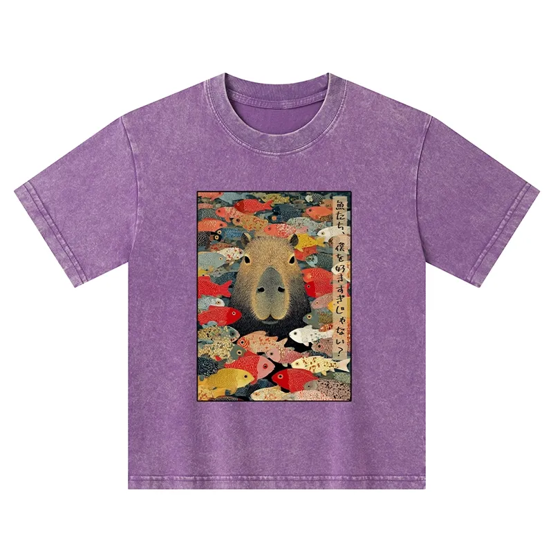 Tokyo-Tiger Am I Too Lovable? Kids Washed T-Shirt