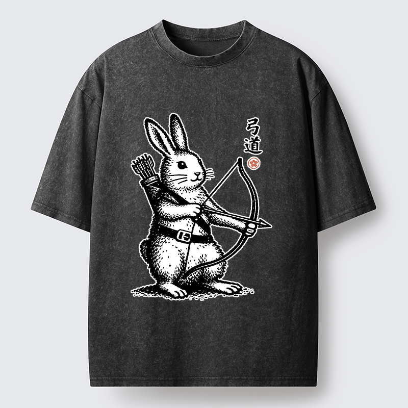 Tokyo-Tiger Rabbit Shooting Arrows Washed T-Shirt