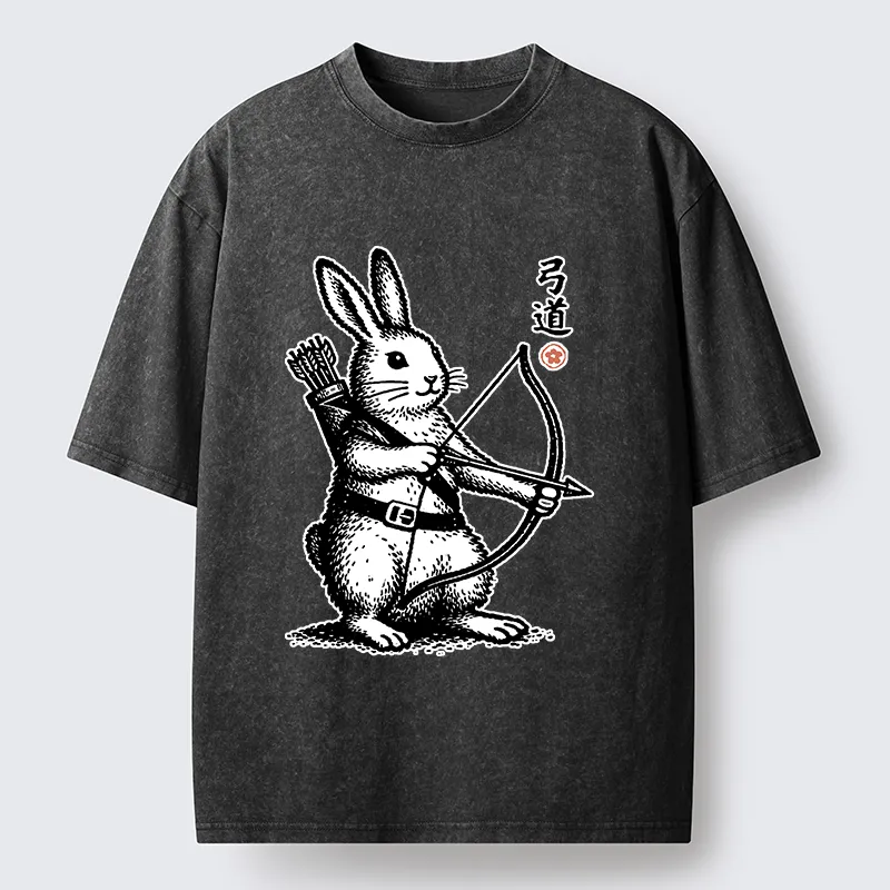 Tokyo-Tiger Rabbit Shooting Arrows Washed T-Shirt