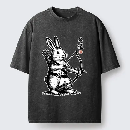 Tokyo-Tiger Rabbit Shooting Arrows Washed T-Shirt
