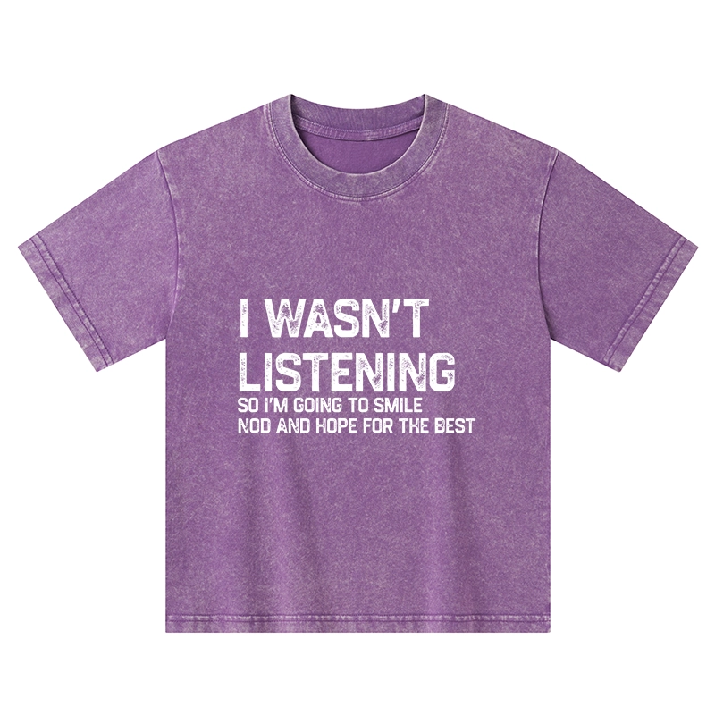 Tokyo-Tiger Indifferent To Everything Kids Washed T-Shirt