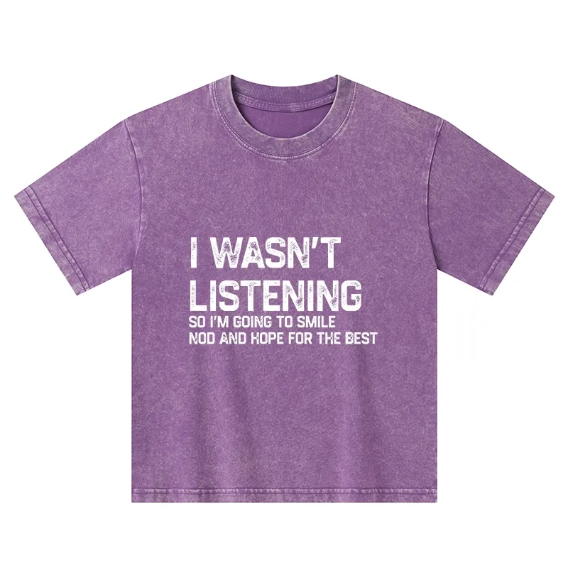 Tokyo-Tiger Indifferent To Everything Kids Washed T-Shirt