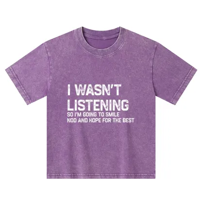 Tokyo-Tiger Indifferent To Everything Kids Washed T-Shirt