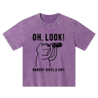 Tokyo-Tiger Frog of Indifference Kids Washed T-Shirt